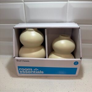 2pk Gourd Shaped Bud Vase Cream- Room Essentials, NEW